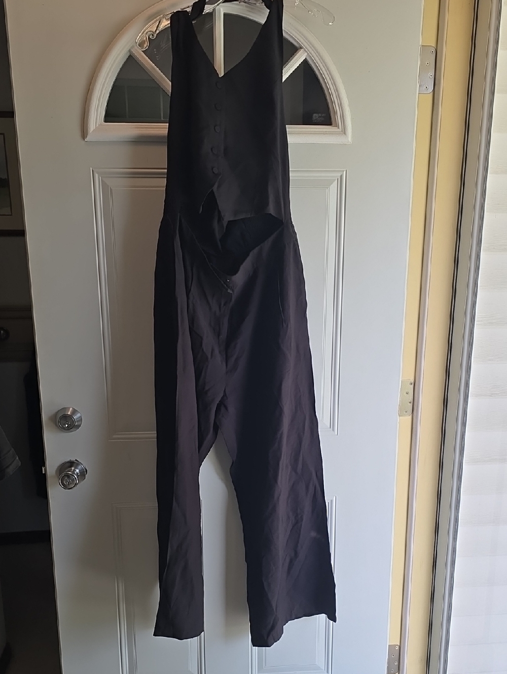 NEW.. HALARA Black Jumpsuit Romper with Buttoned Bodice